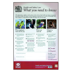HEALTH & SAFETY LAW POSTER - L AM (420 X 594MM)