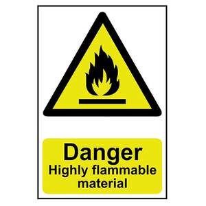 DANGER HIGHLY FLAMMABLE MATERI ALPVC (200 X 300MM)