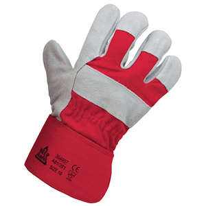 KEEPSAFE CHROME LEATHER RED RIGGER GLOVE