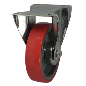 RED POLY TYRE 100MM FIXED 150KG