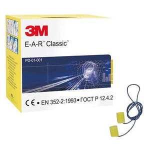 3M E.A.R CLASSIC CORDED FOAM EAR PLUGS BOX OF 200 PAIRS